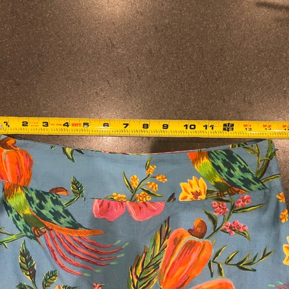 New FARM Rio blue toucans garden skirt size small floral spring/summer - Picture 9 of 9